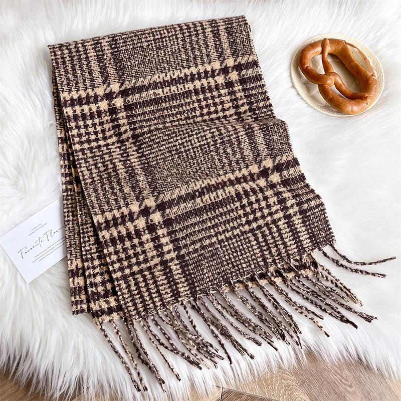Autumn Luxury Women Plaid Scarves 180*30cm Men Thicken Warm Scarf Classic Plaid Tassel Shawl Cashmere Imitation Poncho Stoles