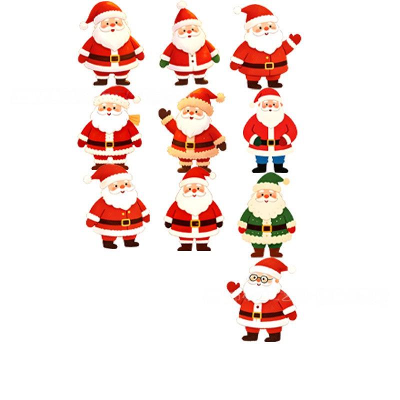 Whimsical Wooden for Christmas Ornaments 10-Piece Set Various Poses Cute Hanging Decorations Tree Home Decor Gift Tags