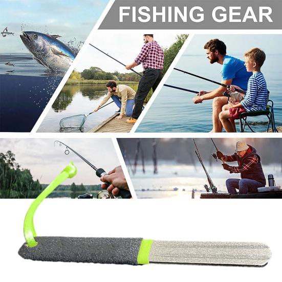 Fishing Whetstone Double Sided Fishing Hook Sharpener Fishhook Sharpening Grinding Stone Diamond-Material File Cutter Sharpening Tool Accessories