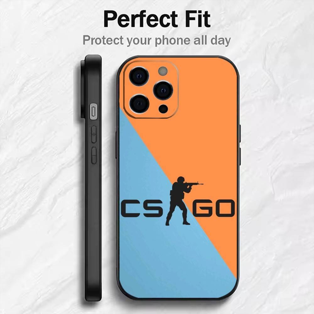 Чехол для телефона CS2 C-Counter S-Strikes для iPhone 17, 16, 15, 14, 13, 12 Plus, Max, Мягкий силиконовый, Черный