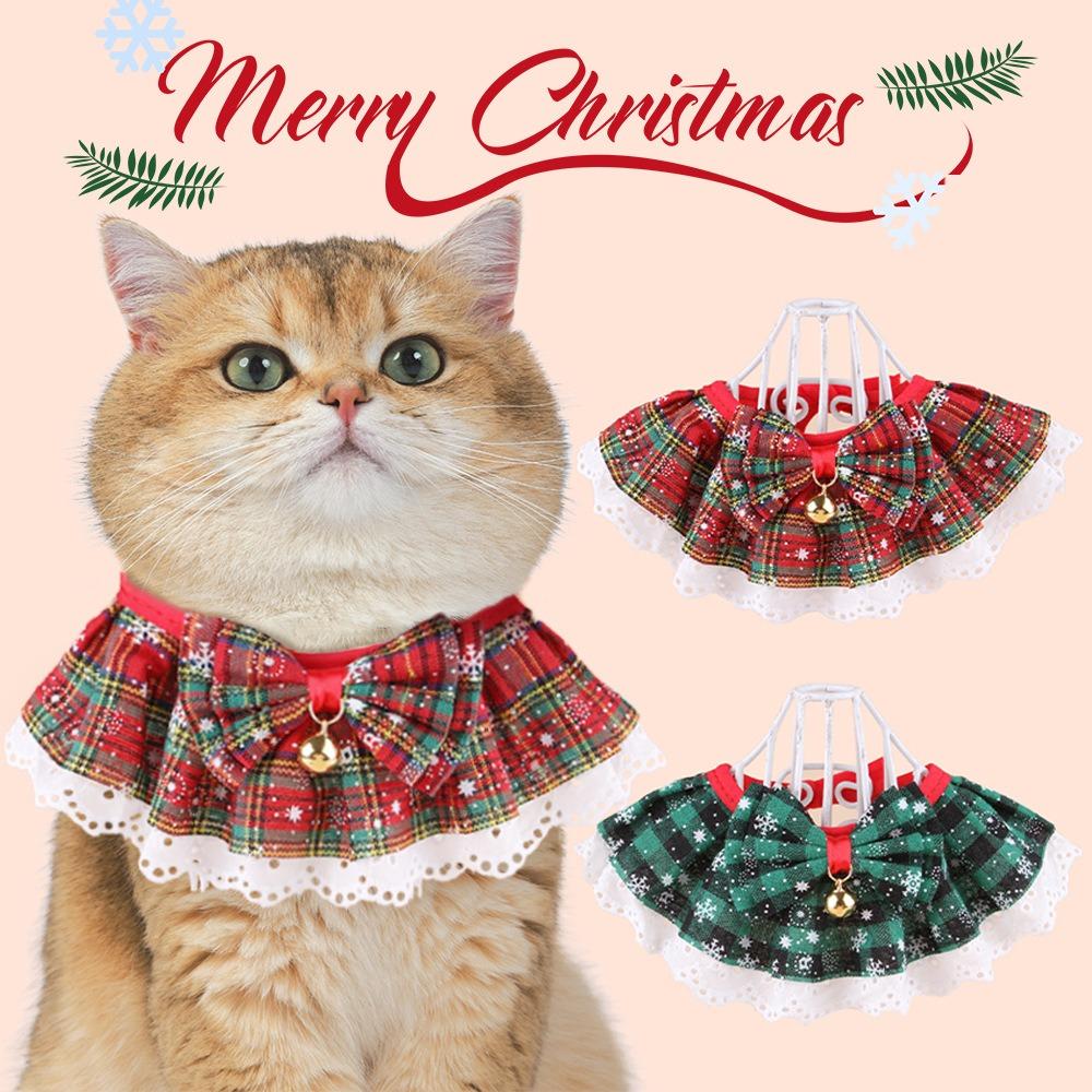 Bow Lace Pet Saliva Towel Cotton Polyester Dog Necklace New Cat Collar Cat