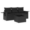VidaXL Salon de Jardin avec Coussins 4 pcs, Canapés de Terrasse, Ensemble de Meubles de Patio, Mobilier d'Extérieur, Noir 3252202