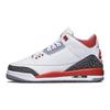 Детские кроссовки Air 3 Retro GS Fire Red 2022 White Cement-Grey Black DM0967-160