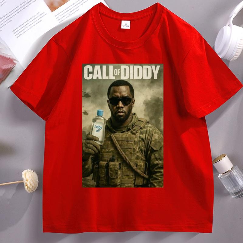 Call of Diddy Parody TShirt Funny Meme Gamer Tee Shirt Streetwear Male Casual Game Tshirt Casual Comfortable Unisexs Clothes Tops