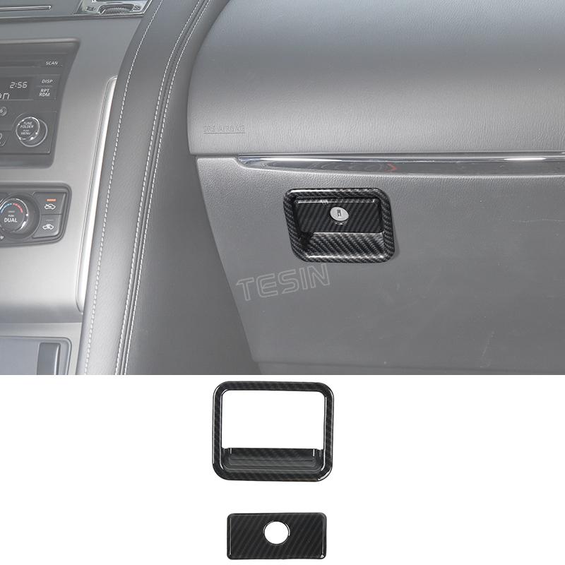 TESIN ABS углеродное волокно, центральная консоль автомобиля, украшение на приборную панель, наклейки, аксессуары для интерьера для Nissan Patrol Y62