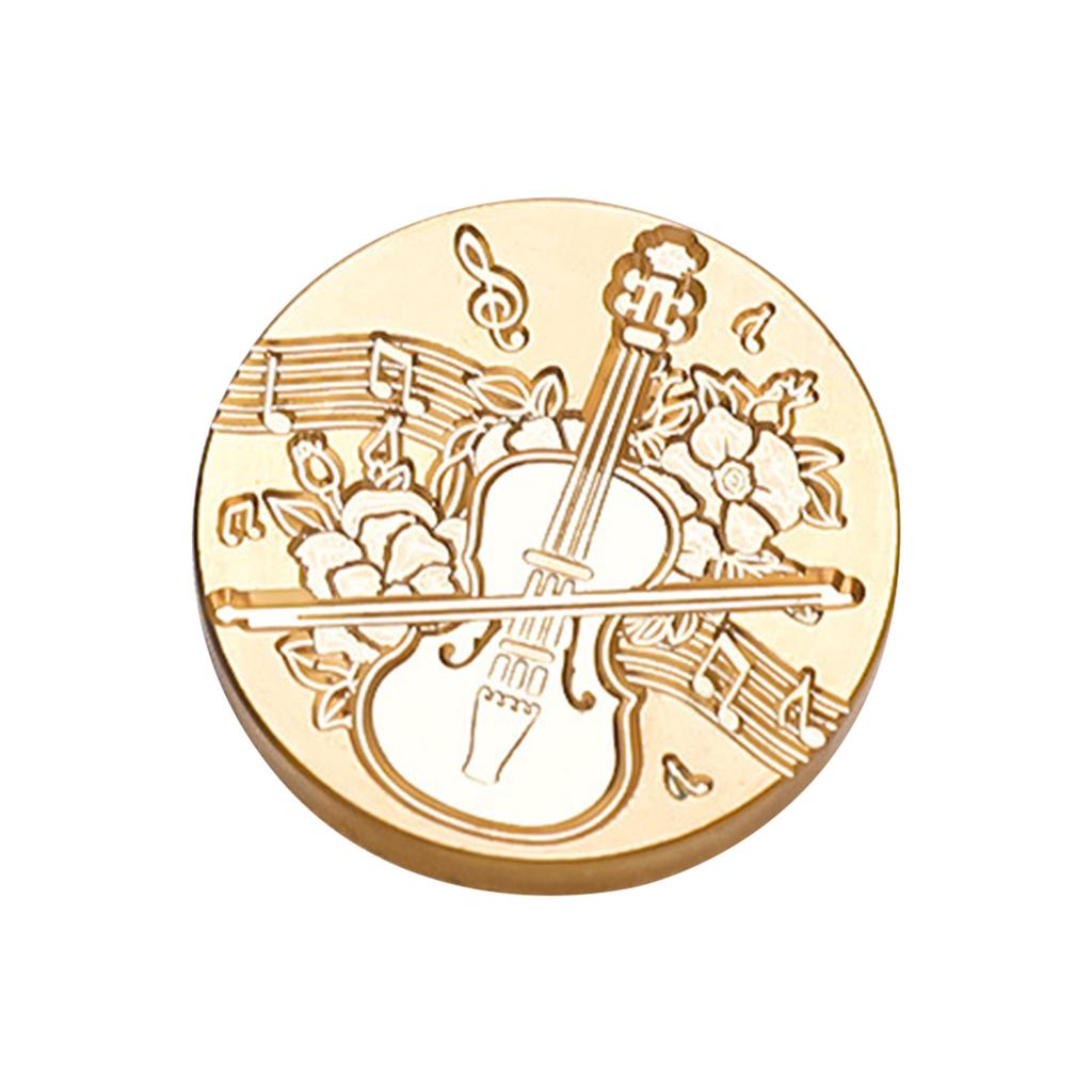 Печать из сургуча для запечатывания конвертов, приглашений, для DIY скрапбукинга, на музыкальную тематику, сменная головка для сургучной печати