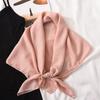 Head scarf Solid color versatile silk scarf Women's summer air-conditioned room with cotton and linen shawl Simple temperament scarf
