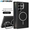 KEYSION Магнитный беспроводной зарядный чехол для MagSafe для Samsung Galaxy S25 S24 Ultra 5G с теплоотводом, подставкой для камеры, чехол для телефона