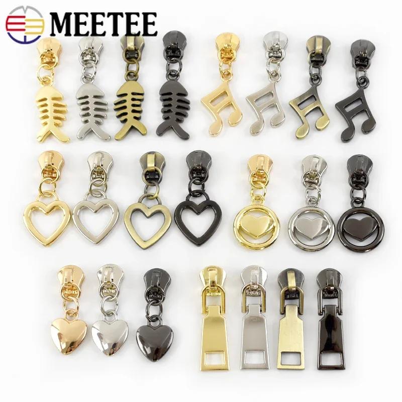 5/10/20 шт. Бегунок для молнии Meetee №5 для металлических молний Сумка Кошелек Сменная головка-пуллер для молнии Куртка Ремонтная фурнитура для застежки-молнии