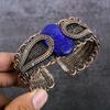 Lapis Lazuli Handmade Copper Wire Wrap Cuff Bangle Adjustable c7H26