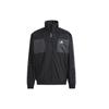 Logo Print Reversible Fleece-Lined Color Block Stand Collar Jacket Men Outerwear Black HC0268