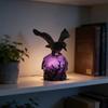 Gothic LED Table Lamp Raven's Moonlight/Pterosaur Desk Lamp Mysterious Crow/Dinosaur on Glowing Orb Sculpture for Halloween Fantasy Indoor Home Decor