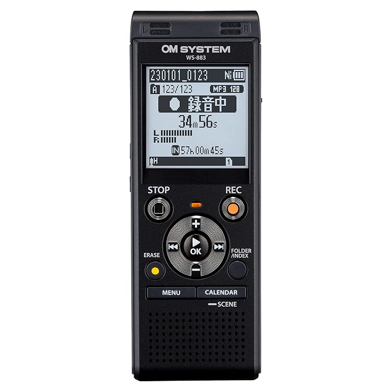 OM SYSTEM/Olympus WS-883 BLK Изучение языка/Запись лекций/Запись совещаний/Протоколы/Запись в формате линейной PCM/Совместимость с внешней памятью, черный