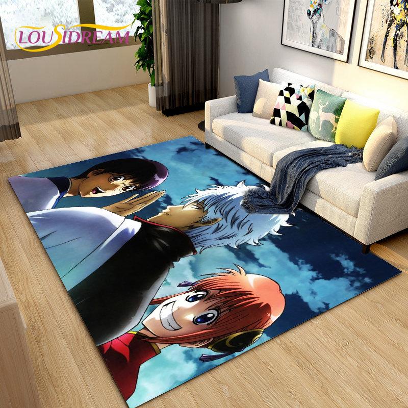 Гинтоки Кагура Гинтама Аниме Ковер, Ковер для гостиной, спальни, дивана, придверный коврик, украшение, детский игровой нескользящий коврик для пола