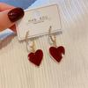 Fashion Red Retro Love Dangle Earrings for Women Wedding Party Classic Jewelry Geometry Earrings