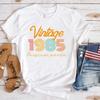 (Premium T-shirt)New Hot Vintage 1985 T-Shirts Fashion Women Girls Summer Tee Shirt Casual Short Sleeve Round Neck Tops T-Shirts