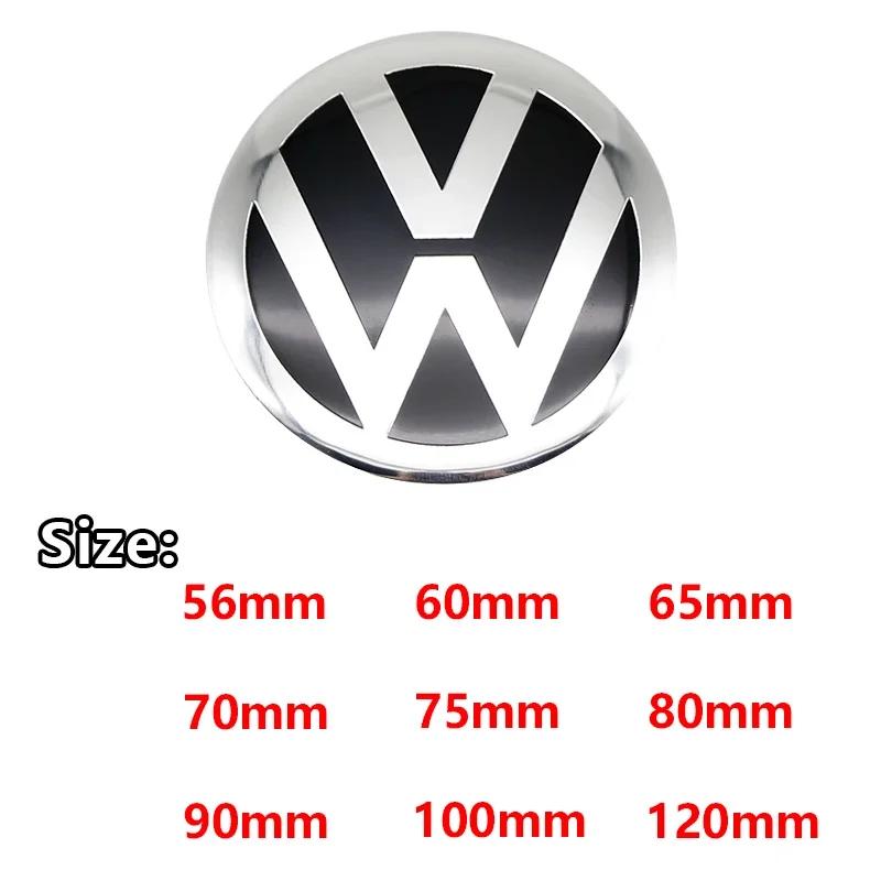 4Pcs 56/60/65/70/75/80/90/100/120mm 3D Car Wheel Stickers Center Hub Cap Emblem Badge Decal For VW GTI Polo Golf 4 5 6 7 Passat