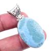 Natural Republic Larimar Gemstone 925 Solid Sterling Silver Pendant 1.75'' Y8r81
