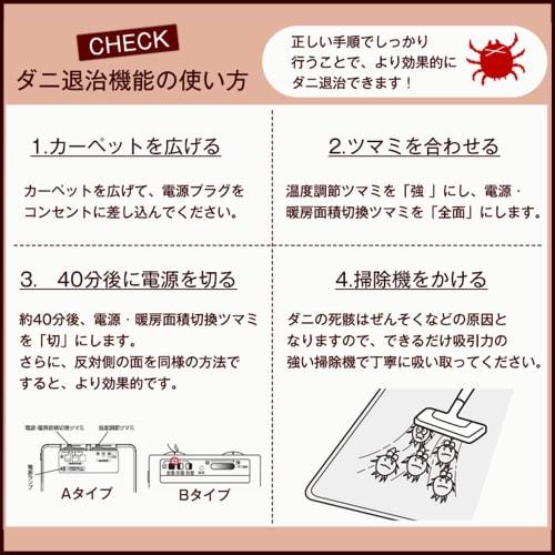 Tansu No Gen Rug + Heated Carpet Set, 2 Tatami Mats (185 X 185 Cm), Square, Non-Slip, Flannel, All Season, 21700005 (89478)