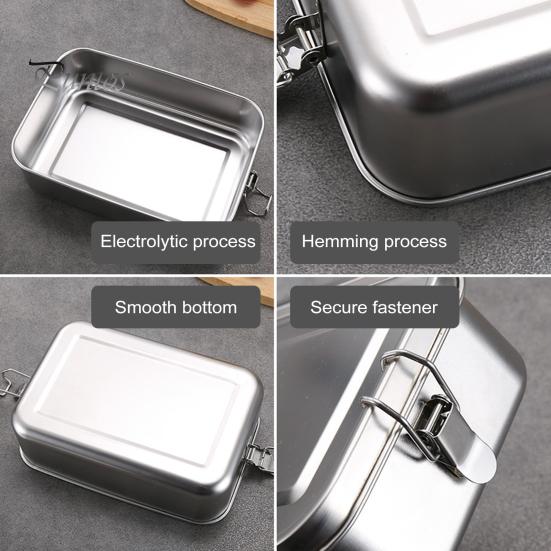 Ланч-бокс из нержавеющей стали, герметичный ланч-бокс для детей и взрослых, контейнеры для еды для сэндвичей, фруктов, закусок