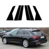 Стойки оконных стоек автомобиля, наклейка на планки, черные внешние детали, автостайлинг для A6 C8/4K 2019-2023, автоаксессуары