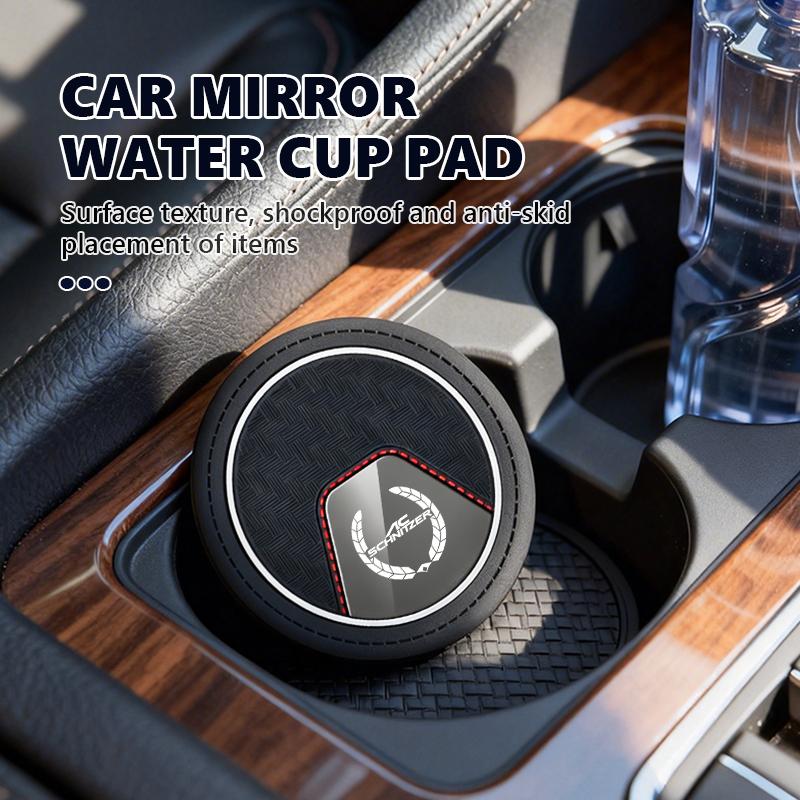 AAACE1 2Pcs Car Cup Mat Anti-Slip Drink Coaster Interior Cup Holder Pad For BMW Performance Alpina iX7 X1 X2 M3 M6 X3 X4 X5 X6 E62