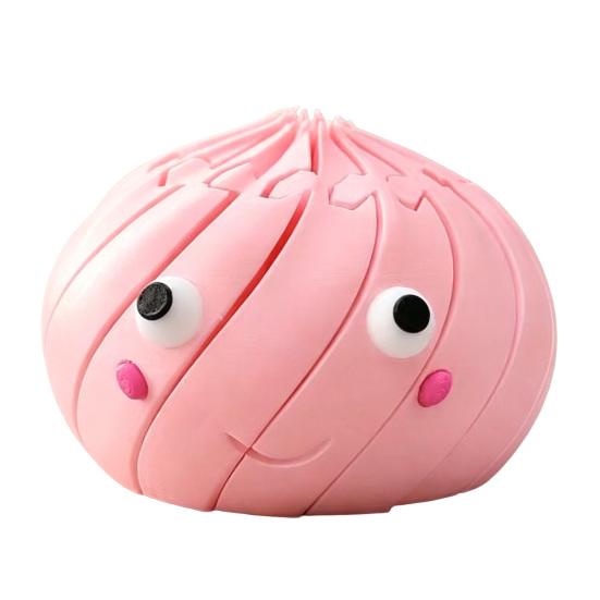 3D Printed Twisting Dumpling Toy, Stress Relief Slippery Cartoon Steamed Bun Toy, Articulated Spiral Rotating Dumpling Fidget Toy