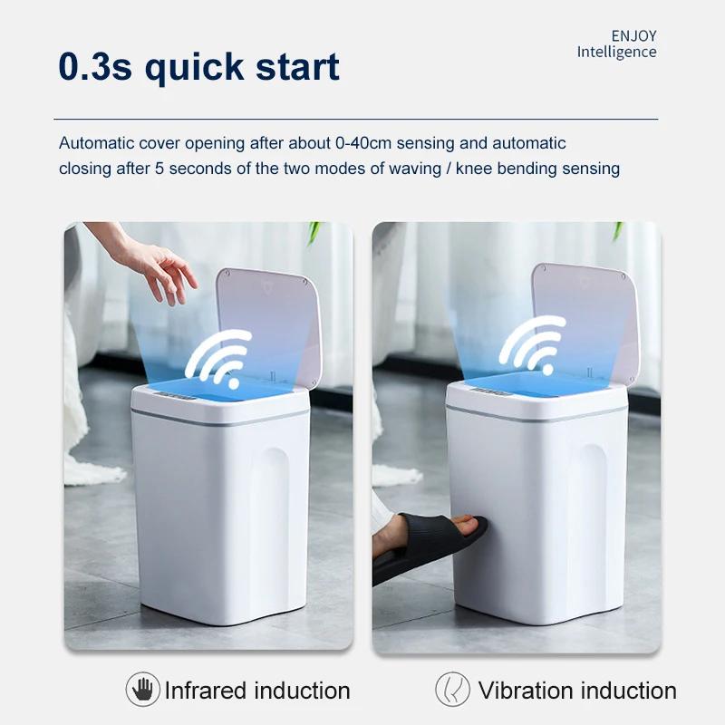 12/16 л умный мусорный бак автоматический датчик мусорный ящик электрический мусорный бак водонепроницаемый мусорная корзина для кухни ванная комната переработка мусора