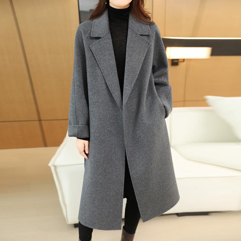 Женское пальто из 100% шерсти TIDENOVEL Осеннее шерстяное длинное пальто Ручной работы Пальто-бушлат Зимняя теплая шерстяная длинная куртка Пальто