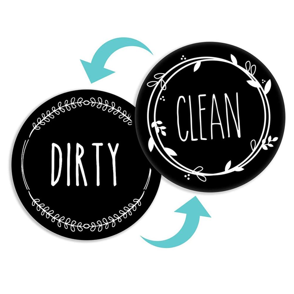 1pc Round Magnetic Fridge Sticker Clean Dirty Instruction Dishwasher Sticker Home Accessories Decoration Refrigerator Magnets