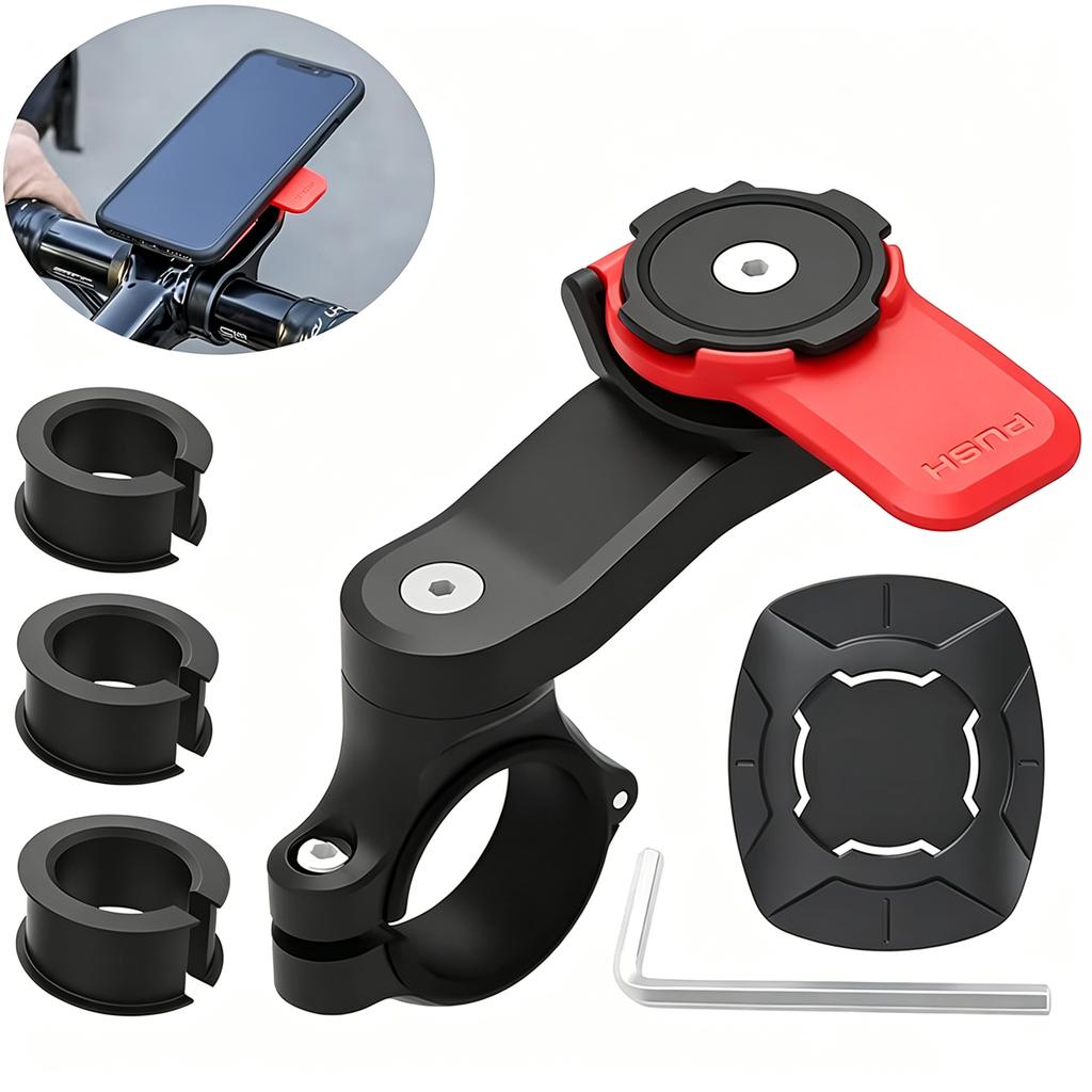 Universal Smartphone Mount with Vibration Shock Absorber for Motorcycle Bicycle Handlebar Trottos Quad Scooter Compatible