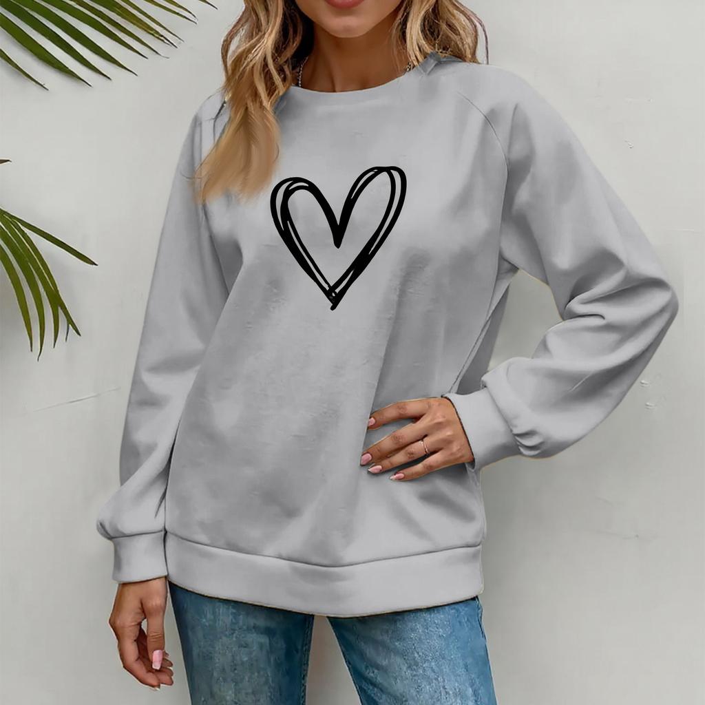 Women's Fashionable Casual Long Sleeve Printed Pullover Sweatshirt