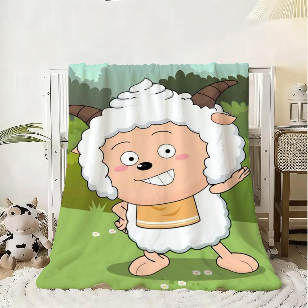 Love to Sleep Lazy Goat Throw Kid-Friendly Flannel Throw Blanket Soft Warm Anti-Static Washable All Season