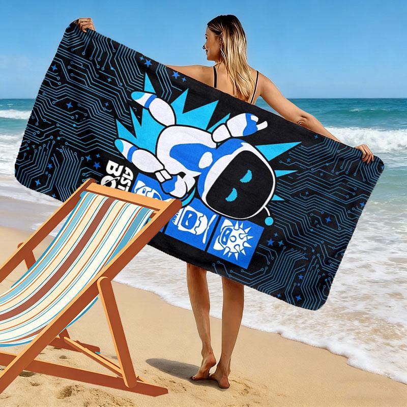 ASTRO BOT Print Beach Towel, Large Soft Quick Dry Towel for Beach Camping Swimming