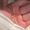 Simple inlaid pink single diamond rings for women light luxury fine mini ring high-end layered style suitable for daily jewelry