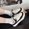 Туфли на платформе белые женские осень 2024 года новые корейские туфли с круглым носком на шнуровке повседневная модная удобная спортивная обувь