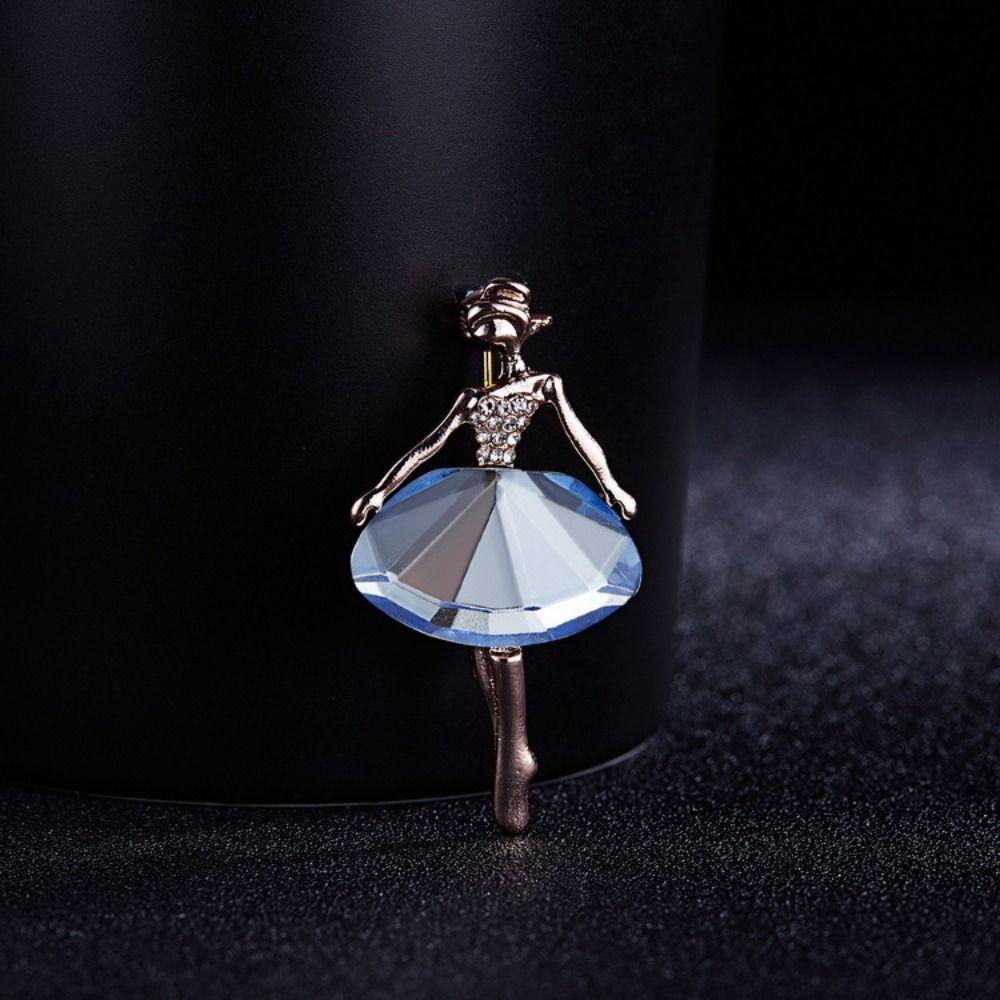 Роскошная брошь в форме танцующей девушки в корейском стиле, со стразами, аксессуары для костюма, хрустальная брошь