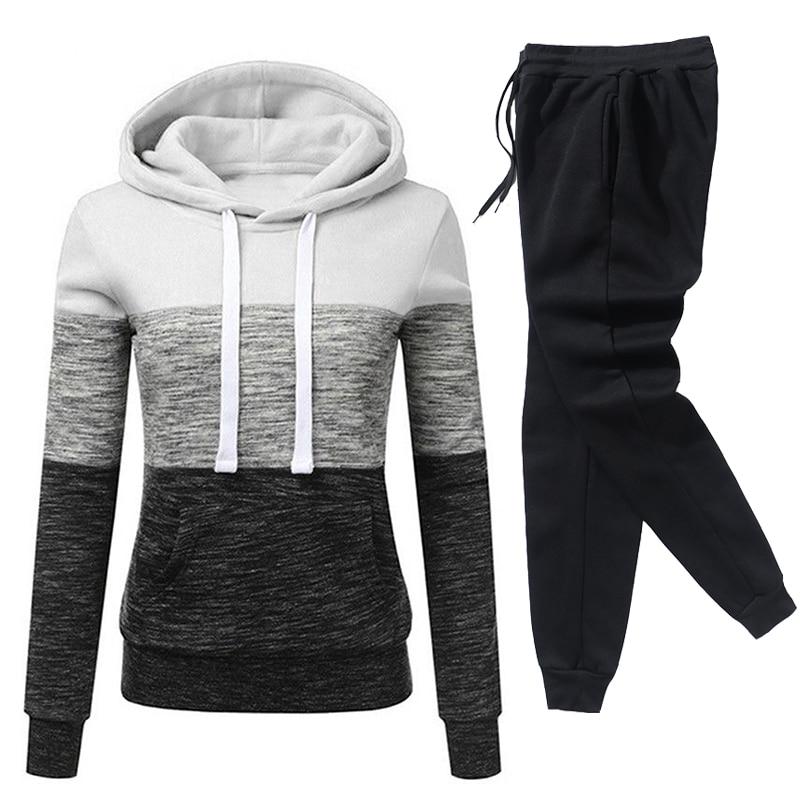 Winter Tracksuit Women 2 Piece Set Suit Female Hoodies and Pants Outfits 2021 Women's Clothing Autumn Warm Sweatshirts Outfits