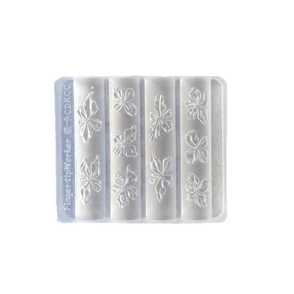 Ice Flower Nail Art Carving Template Transparent 3D Relief Nail Mold Manicure Tools