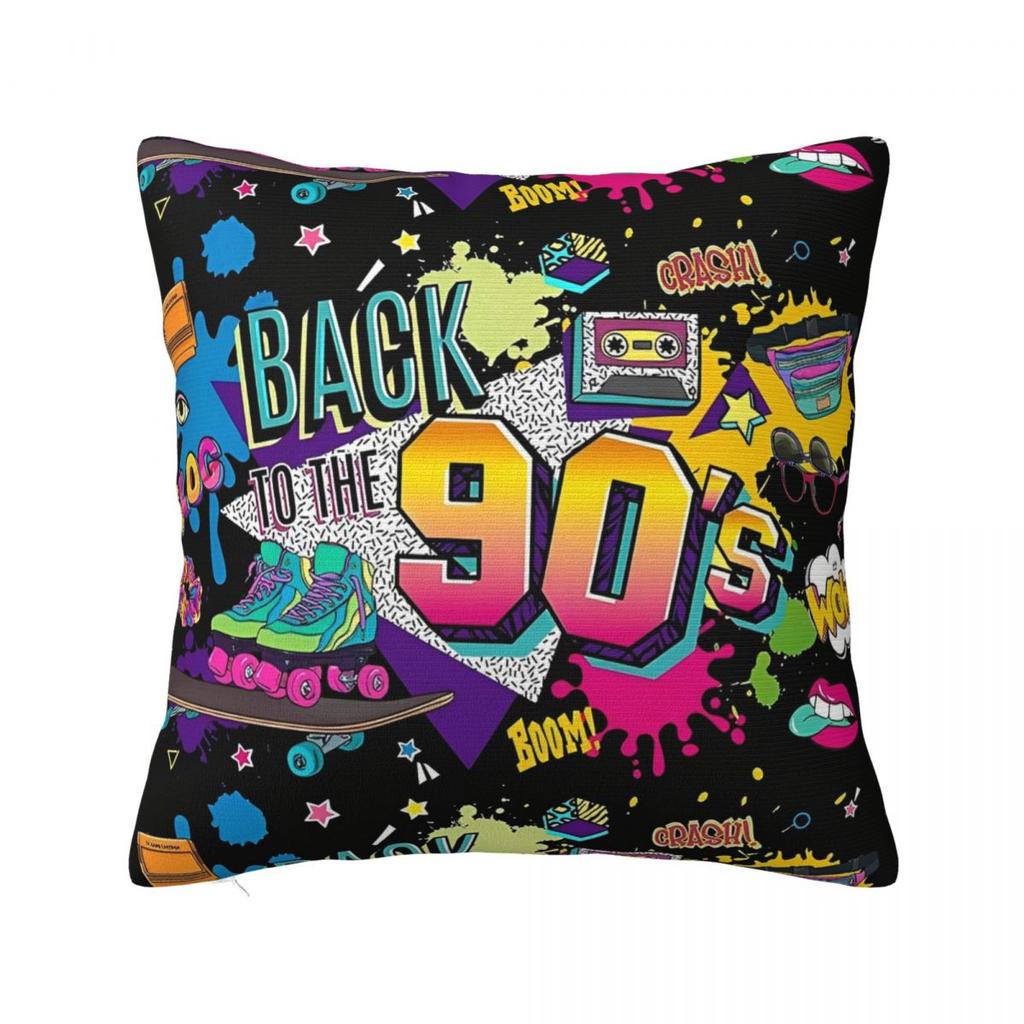 Retro s s Square Pillow Case Cushions for Sofa Graffiti Music Vintage Pillowcase