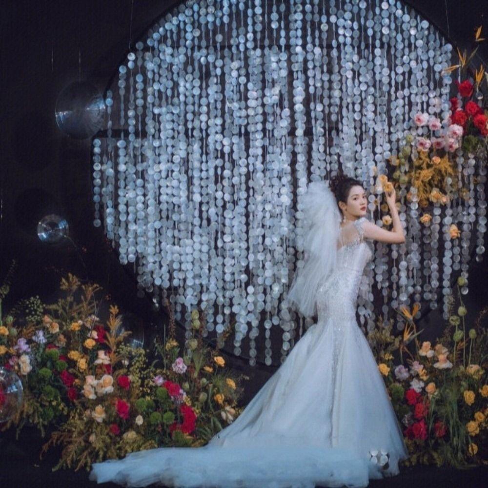 1 M/1.5 M DIY Shell Bead Strings Finished Bead Round Shell Decor Curtain  Household