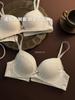 Sweet girl lace edge sexy underwear women's small breasts gather and show big anti-sagging bra women's cotton chest without steel ring