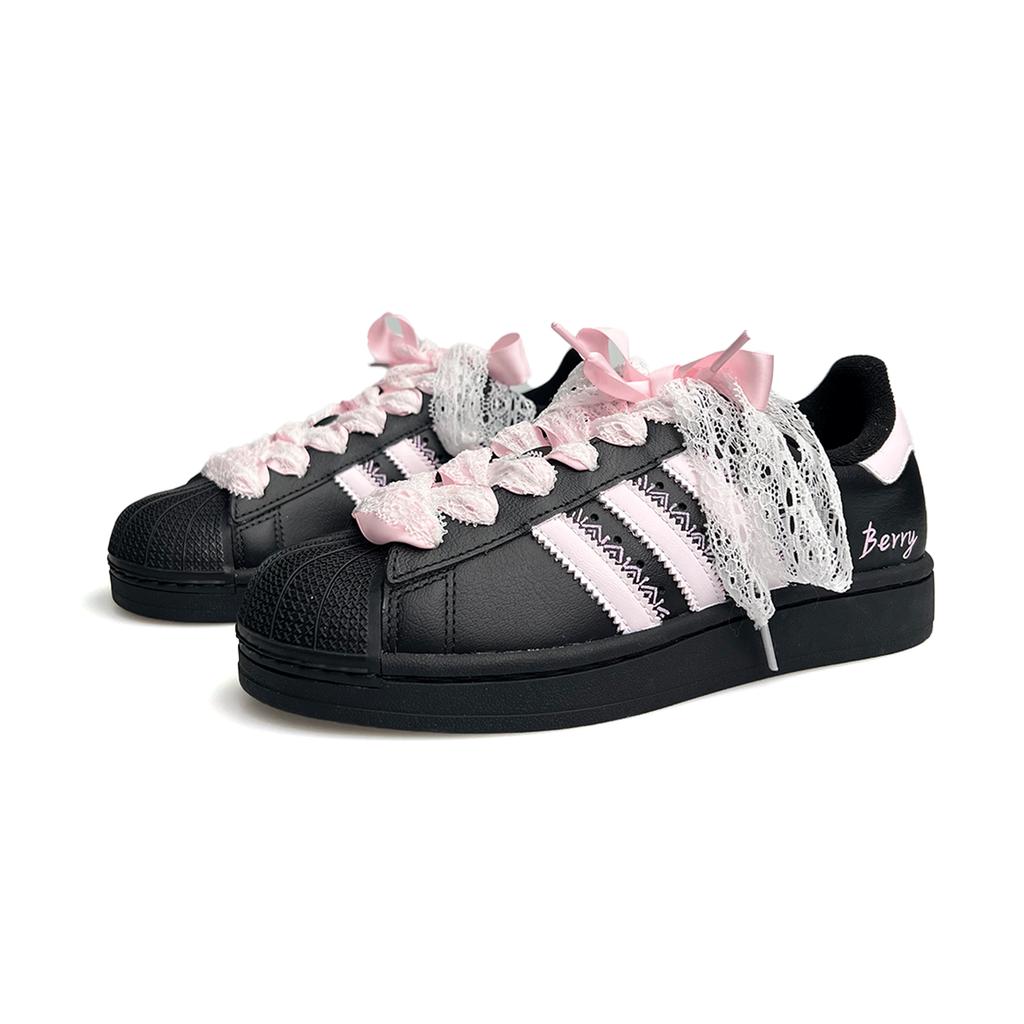 Adidas Originals Superstar 2 Shell Head, Lace Sweet Berry, Special Shopping Bag Abrasion Resistant Low top JI0079(Team1093-BOX)