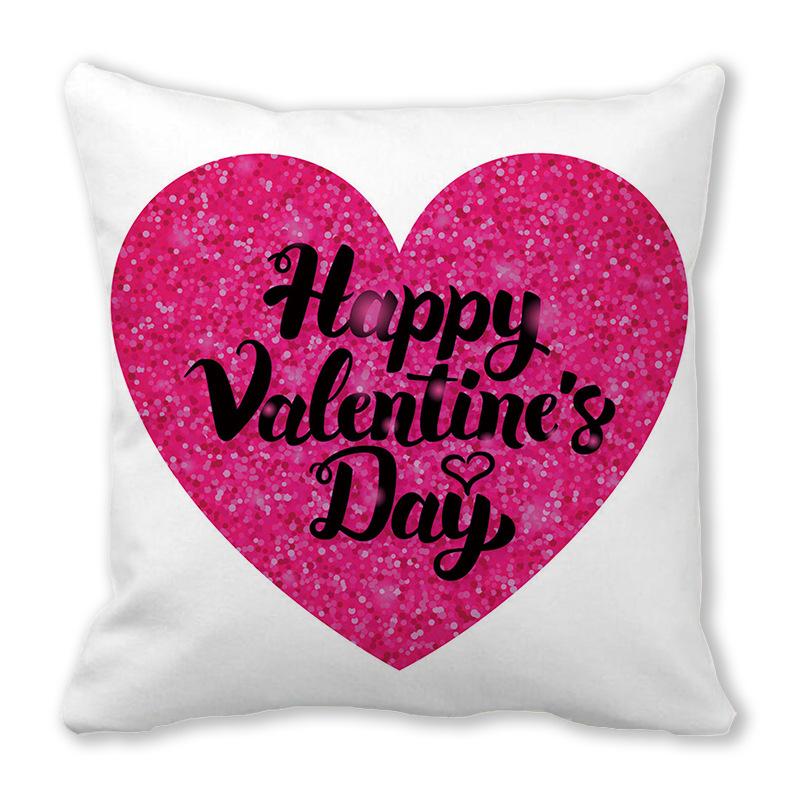 Big Love Valentine'S Day Digital Printing Short Plush Pillow Covers Decorative For Car Sofa Office Cushion Cover Home Goods