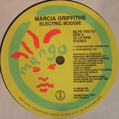 12-дюймовая пластинка MARCIA GRIFFITHS - Electric Boogie MLPS7832 Mango 1989 США Танцевальная и Электронная Б/У