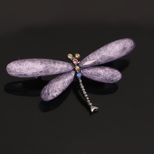 Fashion Dragonfly Crystal Brooch Women Shirt Suit Rhinestone Insect Animal Pins Brooches Party Gift