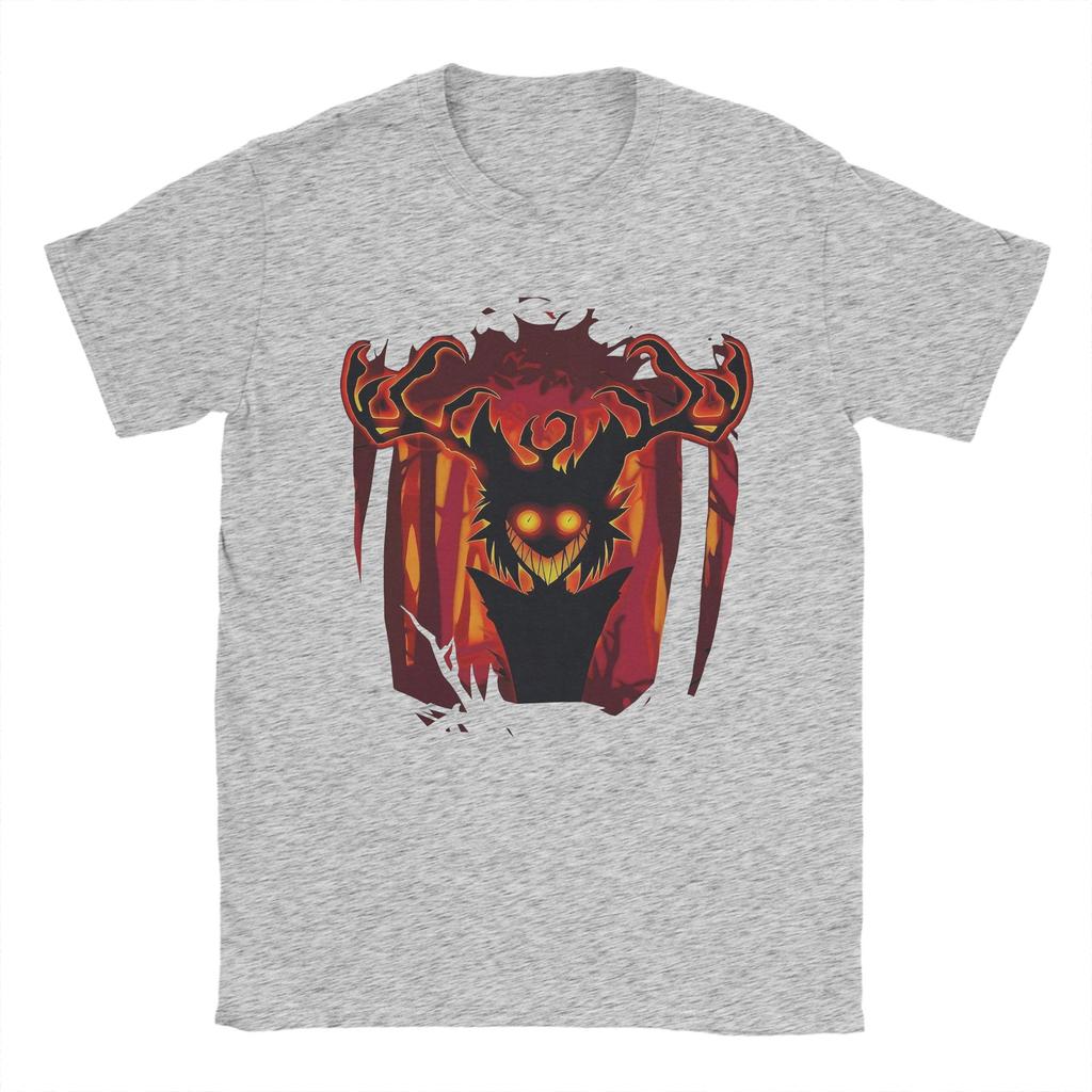 Аластор Демон-Олень Хазбин Отель Футболка для Мужчин Безумная 100% Хлопковая Футболка Круглый Вырез Короткий Рукав Футболка Подарок на День Рождения Топы