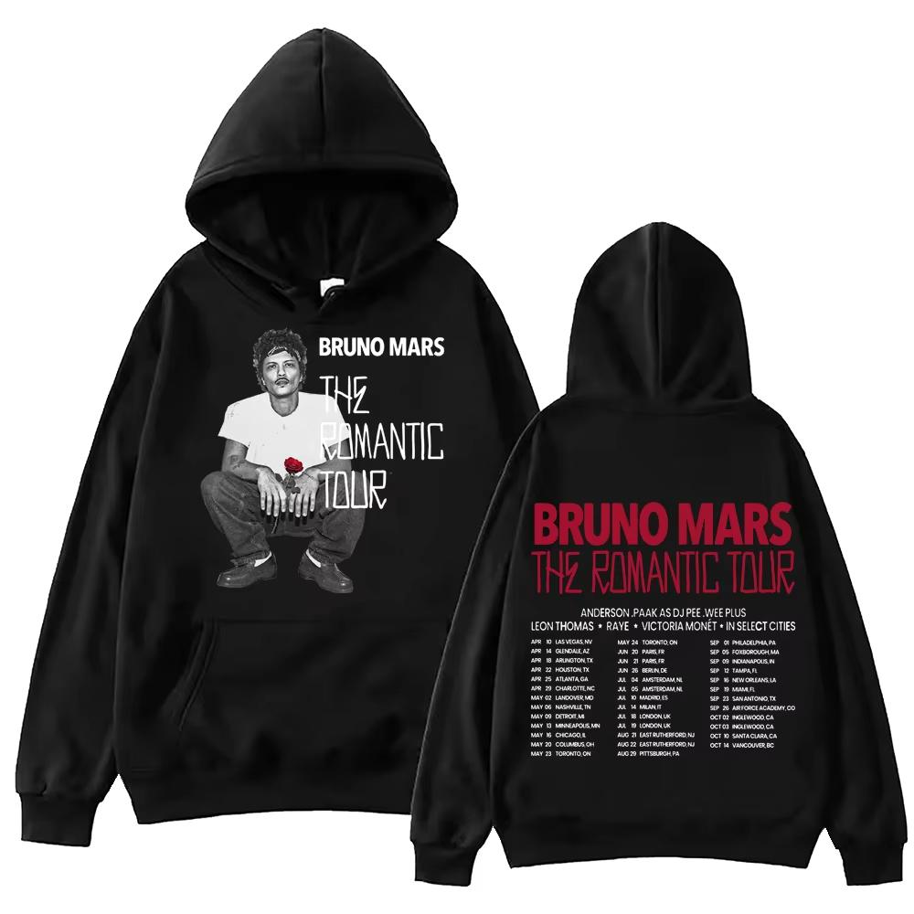Hot Sale 2026 Bruno Mars The Romantic Tour Hoodie Men Women Fashion Casual Loose Soft Cotton Sweatshirt Loose Cozy and Versatile