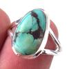 Natural Tibetan Turquoise Gemstone Handmade 925 Sterling Silver Ring Size 7 Q0C92