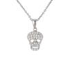 Necklace - Nilla - 925 Rhodium-Plated Solid Silver - Skull Pendant - 42 Cm - Zirconium Oxide